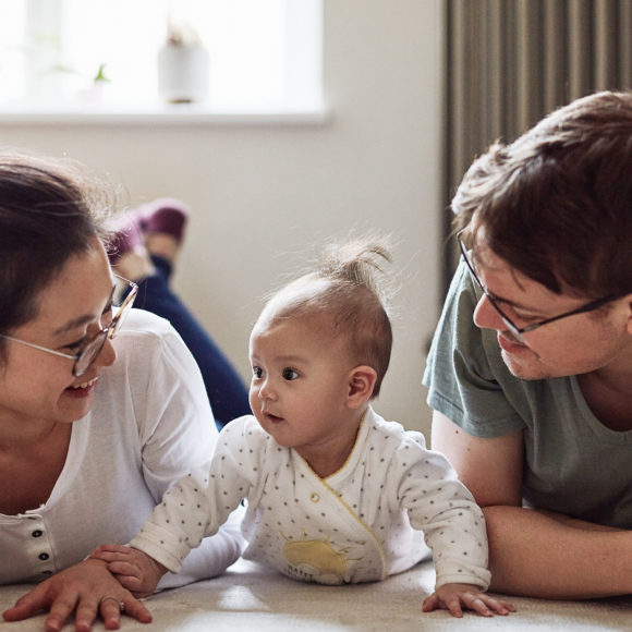 tummy time with family